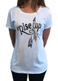 Women's T-Shirt Dreamer feathers and arrow Rise Up Design Print TS1174