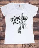 Women's T-Shirt Dreamer feathers and arrow Rise Up Design Print TS1174