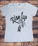 Women's T-Shirt Dreamer feathers and arrow Rise Up Design Print TS1174