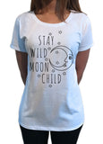 Women's Tee Stay Wild Moon Child' Stars and moon Print TS1178