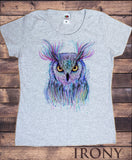 Women’s Tee Colourful Owl detailed splatter icon - Novelty Print TS1180