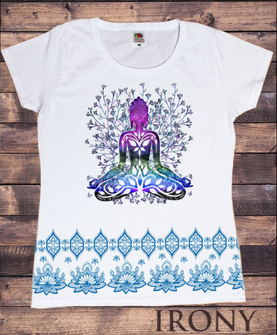 Women’s Top Flower Yoga Buddha Chakra Meditation India  Print TS1190