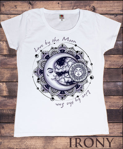 Women’s Tee "Love by the moon, live by the sun" Stars Day Night Print TS1193
