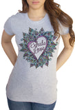 Women’s Top 'Exhale Love' Colourful Flower Love Heart Yoga Print TS1195