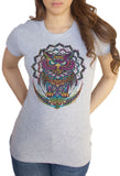 Women’s Tee Colourful Owl Abstract-Exotic Pattern Print TS1196