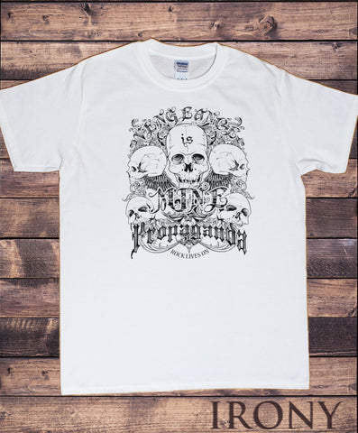 Men’s T-Shirt Rock Skeleton 'Mine propaganda, rock lives on' Punk Metal Print TS1206