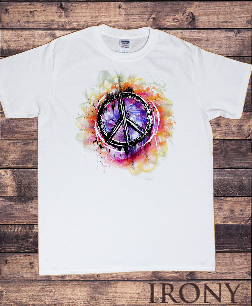 Men’s T-Shirt Hipster Peace Sign T-shirt Military  Logo Retro Antiwar Hippy TS1236