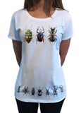 Women's Tee Creepy Crawlers- Insects Flies Bugs Print TS1241