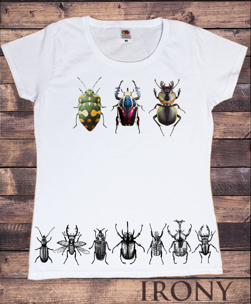 Women's Tee Creepy Crawlers- Insects Flies Bugs Print TS1241