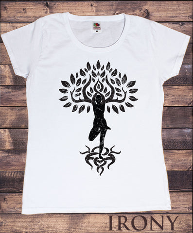 Women's T-Shirt Yoga Tree Buddha Yoga Meditation Flower zen Tree TS1242