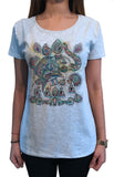 Women’s T-shirt Ethnic Elephant Pattern Flower Print TS1243
