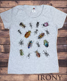 Women's Tee Creepy Crawlers- Insects All Over- Flies Bugs Print TS1246