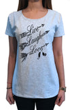 Women’s Top Live, Laugh, Love Tribal American Feathers Dreamcatcher TS1259