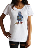 Women's T-Shirt Tin Robot Fashionable Toy Funny Lost my key Print TS1260