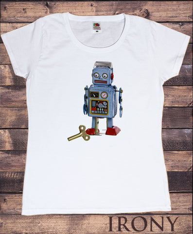 Women's T-Shirt Tin Robot Fashionable Toy Funny Lost my key Print TS1260