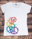 Women’s T-Shirt  Heart Love and peace retro speed Colourful Print TS1273