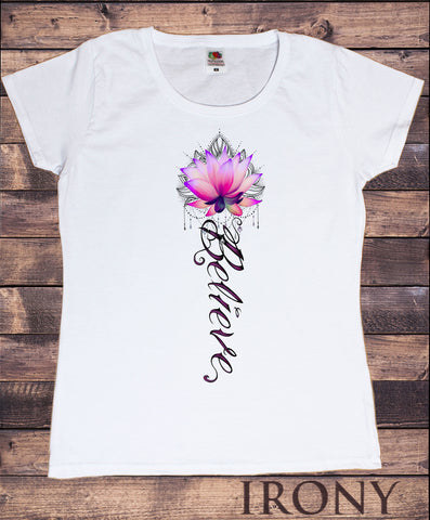 Women's T-Shirt Believe Lotus Flower- India Boho Flowery Zen Print TS1304