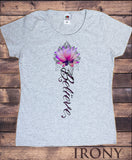 Women's T-Shirt Believe Lotus Flower- India Boho Flowery Zen Print TS1304