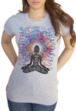 Women's T-Shirt Namaste Buddha flowers-Positive Quotes colour explosion TS1318