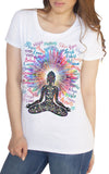 Women's T-Shirt Namaste Buddha flowers-Positive Quotes colour explosion TS1318