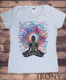 Women's T-Shirt Namaste Buddha flowers-Positive Quotes colour explosion TS1318