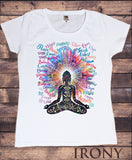 Women's T-Shirt Namaste Buddha flowers-Positive Quotes colour explosion TS1318