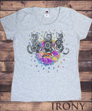 Women's T-Shirt Ethnic Cats Colourful flowery drops zen peace TS1337