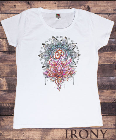 Women's Tee Aztec Flower Lotus Om Meditation Sketch effect Print TS1347