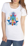 Women's T-Shirt Chakra Symbols Lotus Geometric Spiritual Design Print TS1348