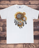 Men’s White T-Shirt Tribal Red Indian Native American Feathers Culture Novelty Tie Dye Print TS1377
