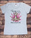 Women's T-Shirt Don't Monkey Around, Meditate - Yoga Zen Lotus Flower TS1384