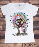 Women's T-Shirt Yoga Meditation India zen OM Tree Beautiful Birds Print TS1424