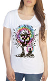 Women's T-Shirt Yoga Meditation India zen OM Tree Beautiful Birds Print TS1424