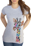 Women's T-Shirt With Giraffe Colourful Ethnic Print TS1437 Bottom garment