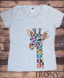 Women's T-Shirt With Giraffe Colourful Ethnic Print TS1437 Bottom garment