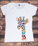 Women's T-Shirt With Giraffe Colourful Ethnic Print TS1437 Bottom garment