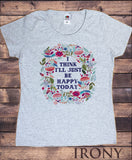 Women’s T-Shirt Floral Style Positive Vibes Beautiful Flowery Slogan Print TS1441