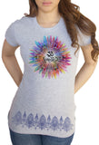 Womens T-Shirt Namaste OM flowers colour explosion Yoga meditation Zen print TS1447