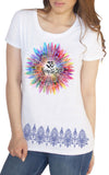 Womens T-Shirt Namaste OM flowers colour explosion Yoga meditation Zen print TS1447