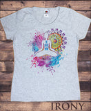 Womens T-Shirt Yoga Be Here Now Meditation Colourful Splatter Spiritual TS1471