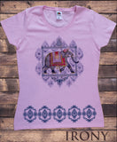 Women's T-Shirt Elephant Pattern Flowery Print TS1489