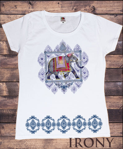 Women's T-Shirt Elephant Pattern Flowery Print TS1489