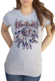 Women’s T-Shirt Dreamcatcher Tribal Red Indian Moon Eye American Feathers TS1491