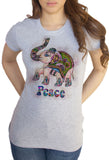 Women’s Tee Colourful Elephant Abstract Icon- Peace Novelty Print TS1495