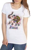 Women’s Tee Colourful Elephant Abstract Icon- Peace Novelty Print TS1495