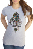 Womens T-Shirt,Ethnic Indian Elephant,Decorative Colourful  Print TS1524