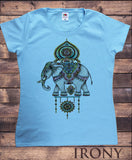 Womens T-Shirt,Ethnic Indian Elephant,Decorative Colourful  Print TS1524