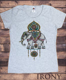 Womens T-Shirt,Ethnic Indian Elephant,Decorative Colourful  Print TS1524