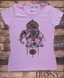 Womens T-Shirt,Ethnic Indian Elephant,Decorative Colourful  Print TS1524