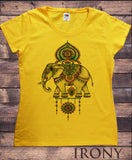 Womens T-Shirt,Ethnic Indian Elephant,Decorative Colourful  Print TS1524